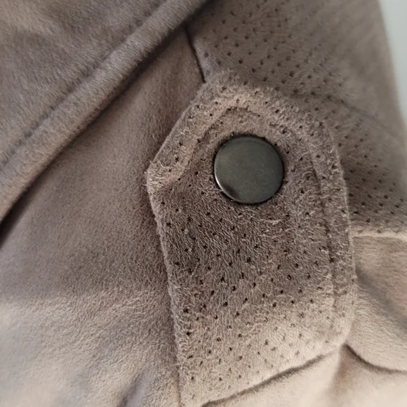 Market And Spruce Faux Suede Motorcycle Jacket Camel Size Small - Picture 5 of 11